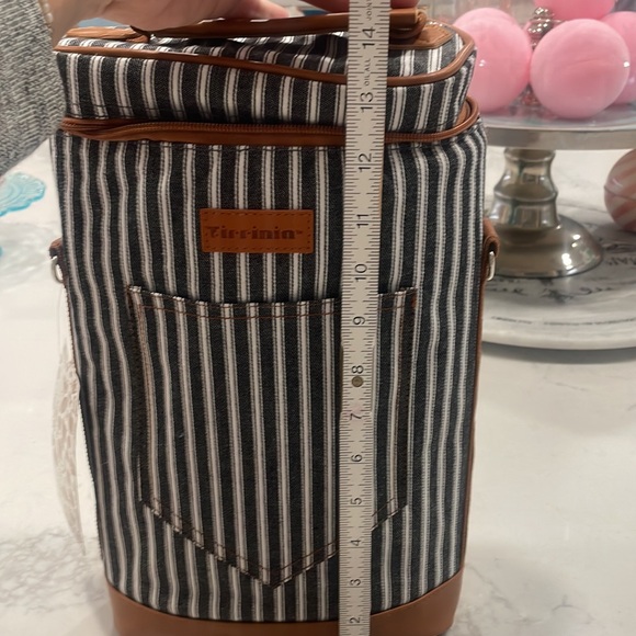 Blue and white striped denim refrigerated wine bag by TIRRINIA - Picture 6 of 7